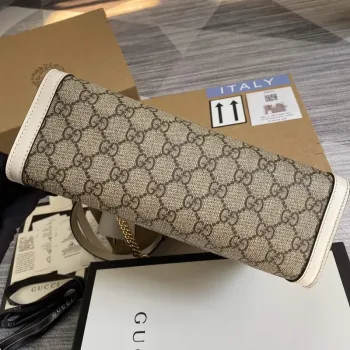 Gucci 498156 Padlock GG Malá Kapsička na Rameno Bílá