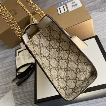 Gucci 498156 Padlock GG Malá Kapsička na Rameno Bílá