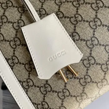 Gucci 479197 Padlock Střední GG Kabelka přes rameno Bílá