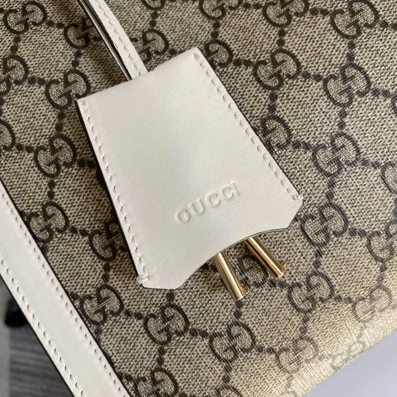 Gucci 479197 Padlock Střední GG Kabelka přes rameno Bílá
