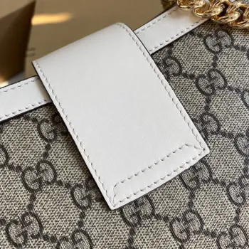 Gucci 479197 Padlock Střední GG Kabelka přes rameno Bílá