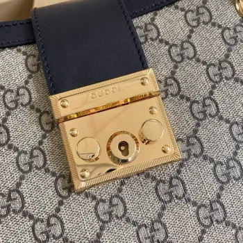 Gucci 479197 Padlock Střední GG Kabelka přes rameno Černá