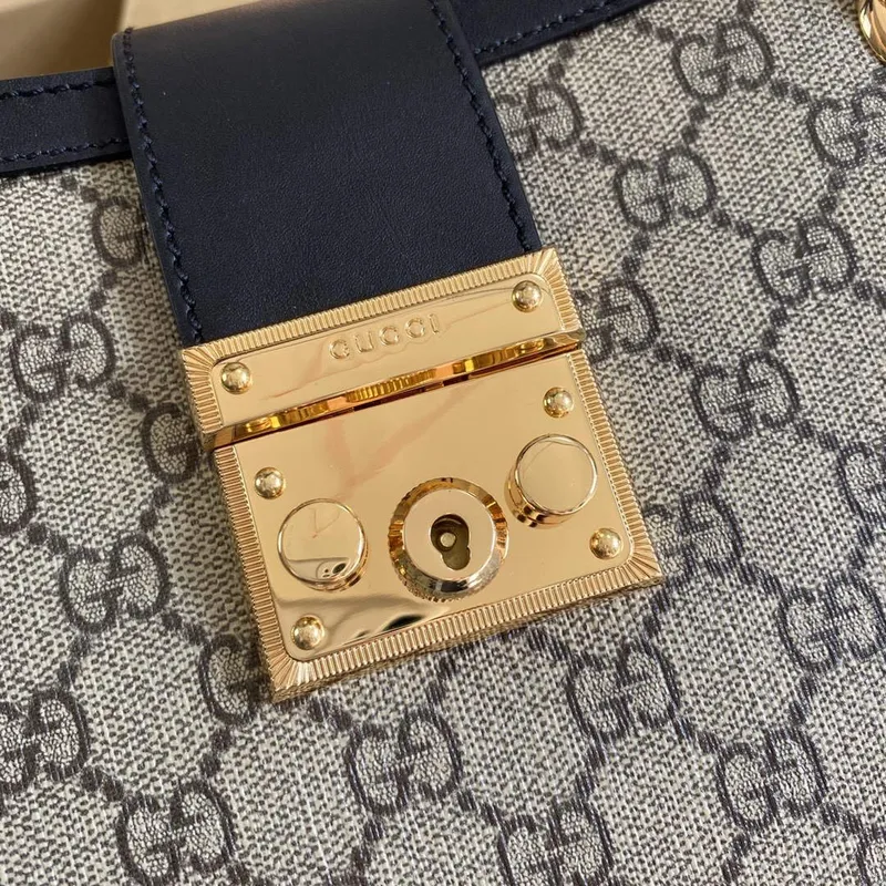Gucci 479197 Padlock Střední GG Kabelka přes rameno Černá
