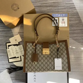 Gucci 479197 Padlock Střední GG Kabelka přes rameno Hnědá
