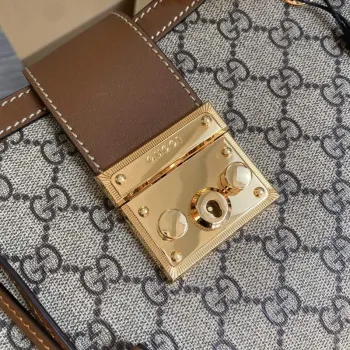Gucci 479197 Padlock Střední GG Kabelka přes rameno Hnědá
