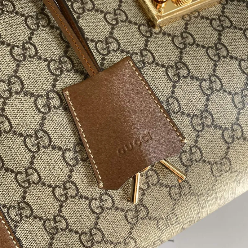 Gucci 479197 Padlock Střední GG Kabelka přes rameno Hnědá