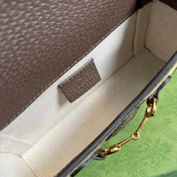 Gucci 699296 Gucci Horsebit 1955 jumbo GG mini taška Hnědá