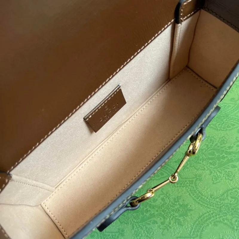 Gucci 699296 Gucci Horsebit 1955 mini taška Hnědá