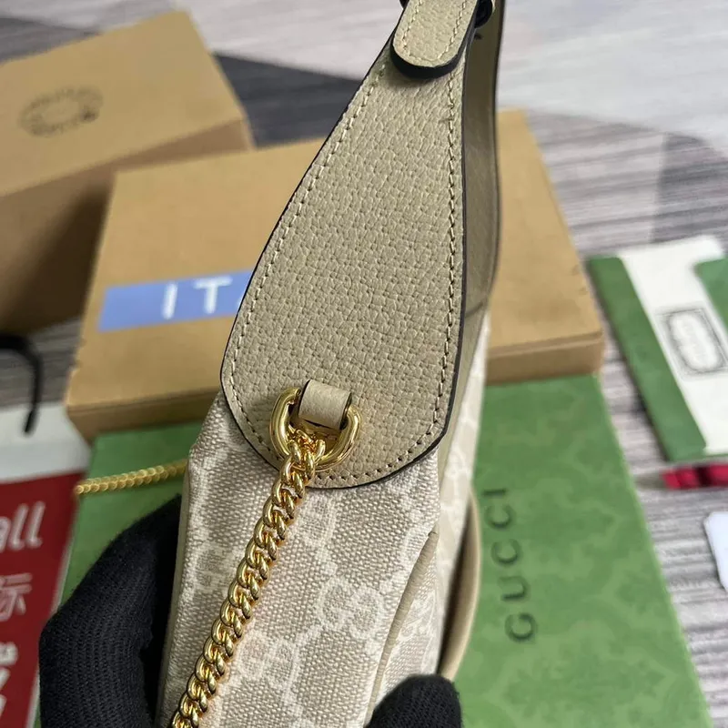 Gucci 726843 GG mini taška ve tvaru půlměsíce Ovesná