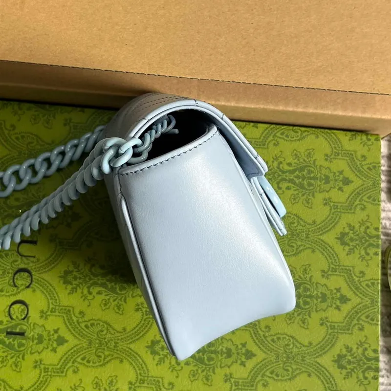 Gucci 739599 GG Marmont Pásková taška Světle modrá