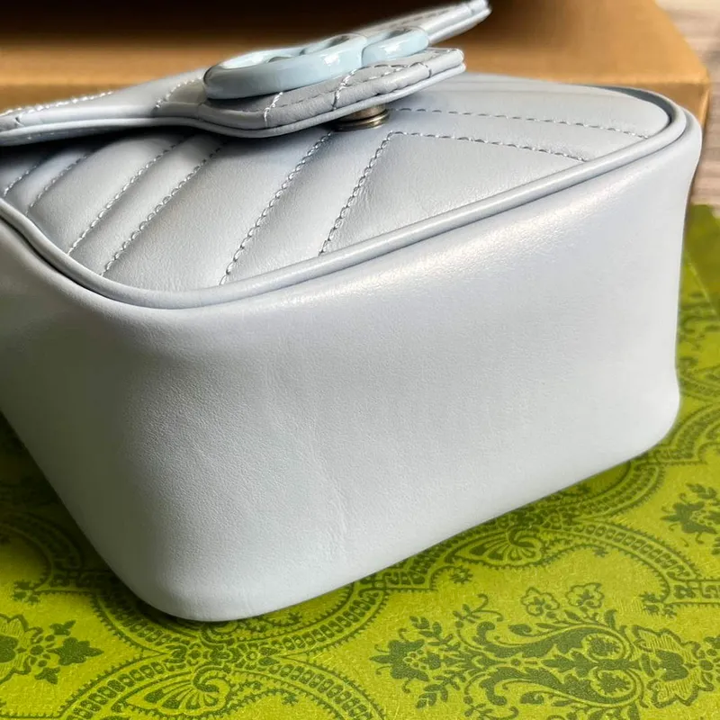 Gucci 739599 GG Marmont Pásková taška Světle modrá