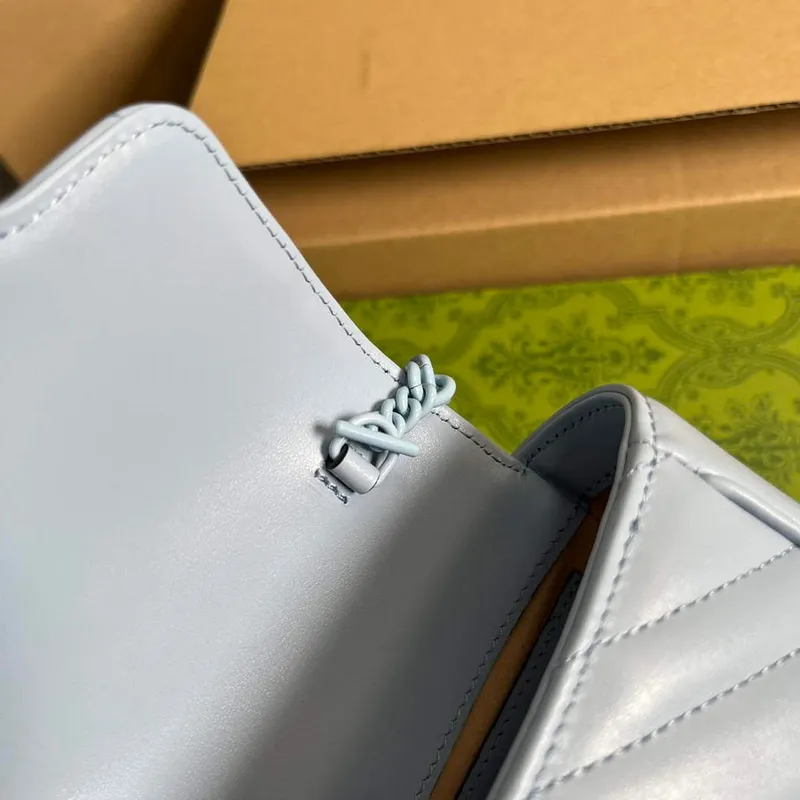 Gucci 739599 GG Marmont Pásková taška Světle modrá