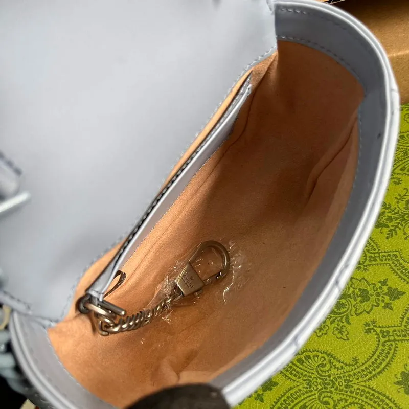 Gucci 739599 GG Marmont Pásková taška Světle modrá