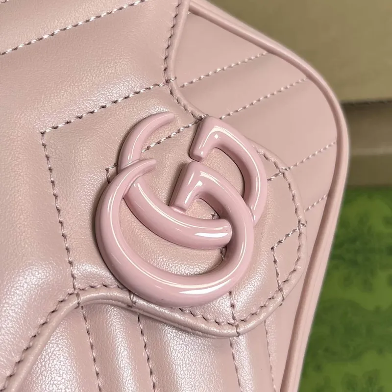 Gucci 739599 GG Marmont Pásková taška Světle růžová