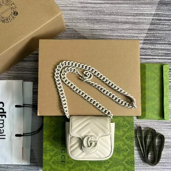 Gucci 739599 GG Marmont Pásková Taška Bílá