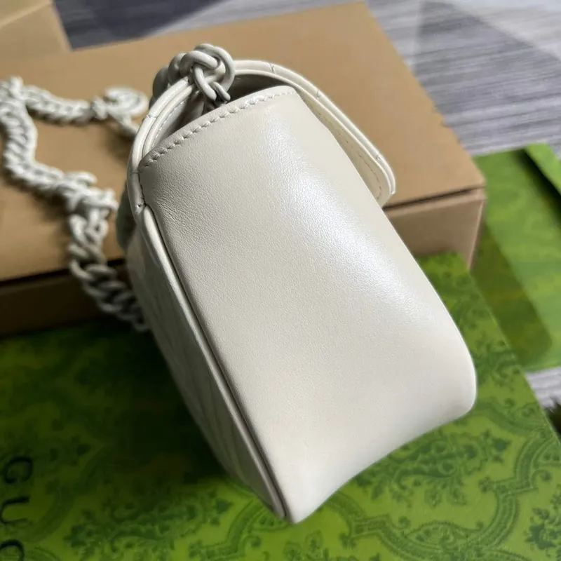 Gucci 739599 GG Marmont Pásková Taška Bílá
