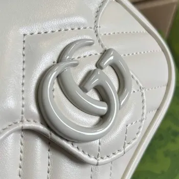 Gucci 739599 GG Marmont Pásková Taška Bílá