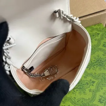 Gucci 739599 GG Marmont Pásková Taška Bílá