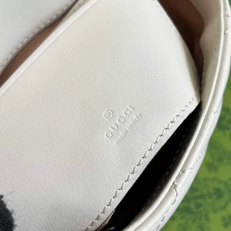 Gucci 739599 GG Marmont Pásková Taška Bílá