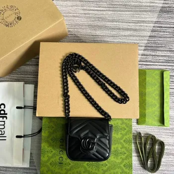 Gucci 739599 GG Marmont Pásková taška Černá