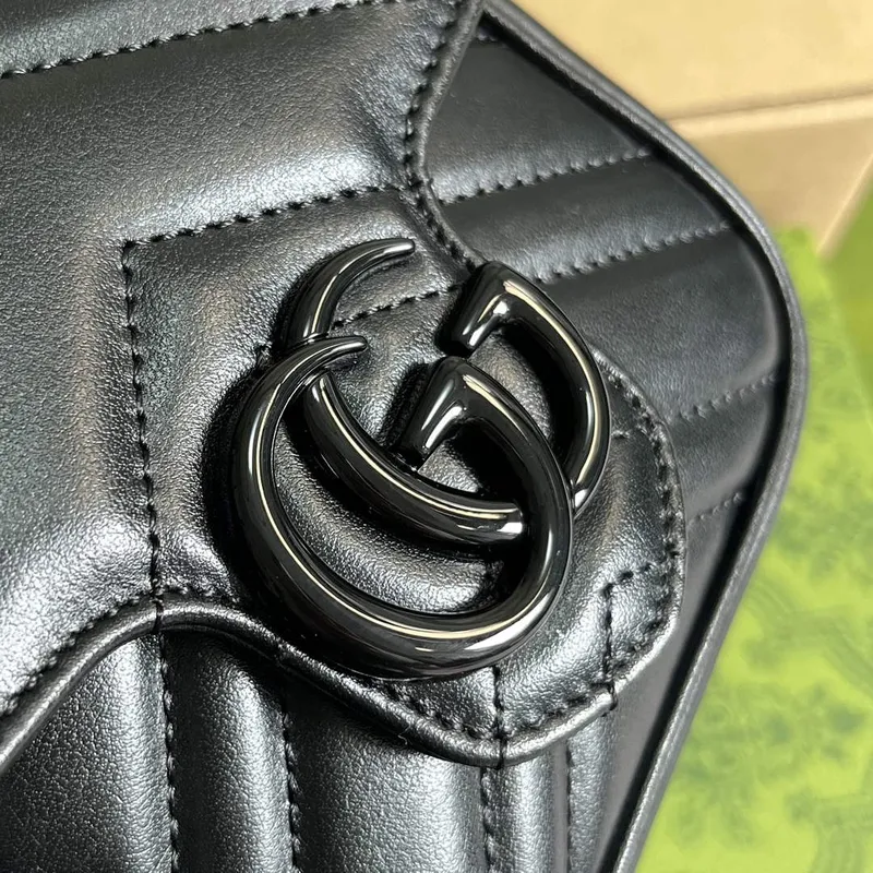 Gucci 739599 GG Marmont Pásková taška Černá