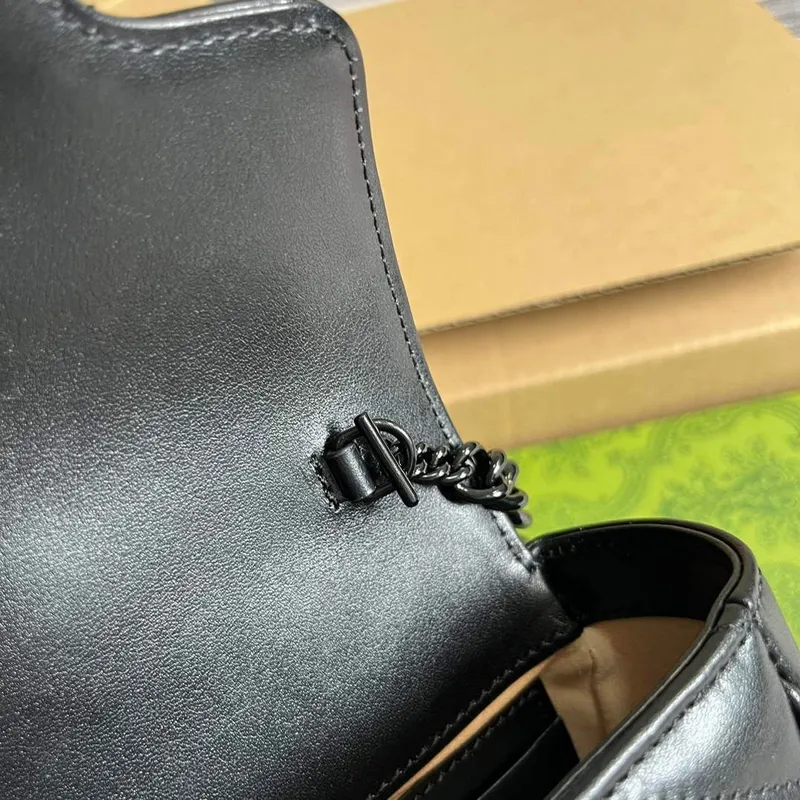 Gucci 739599 GG Marmont Pásková taška Černá