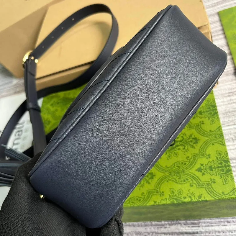 Gucci 742360 Gucci Blondie Malá Kabelka přes Rameno Tmavě Modrá