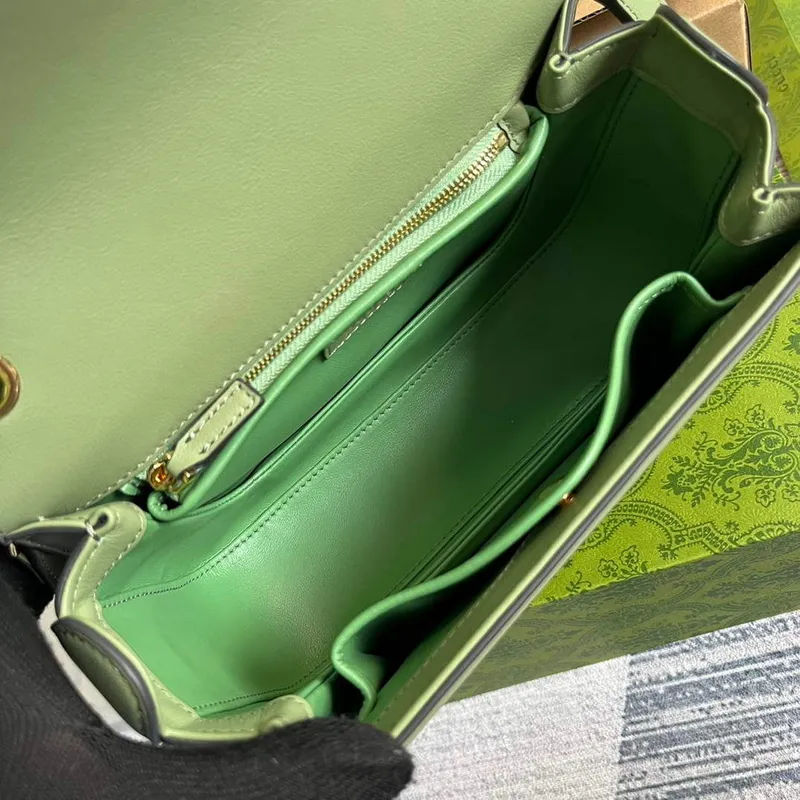 Gucci 735101 Gucci Blondie Taška s horním uchopem Světle zelená