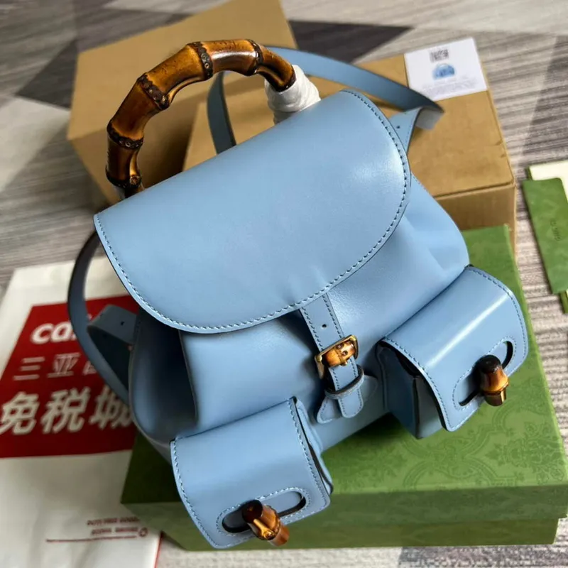 Gucci 702101 Bamboo batoh Modrý
