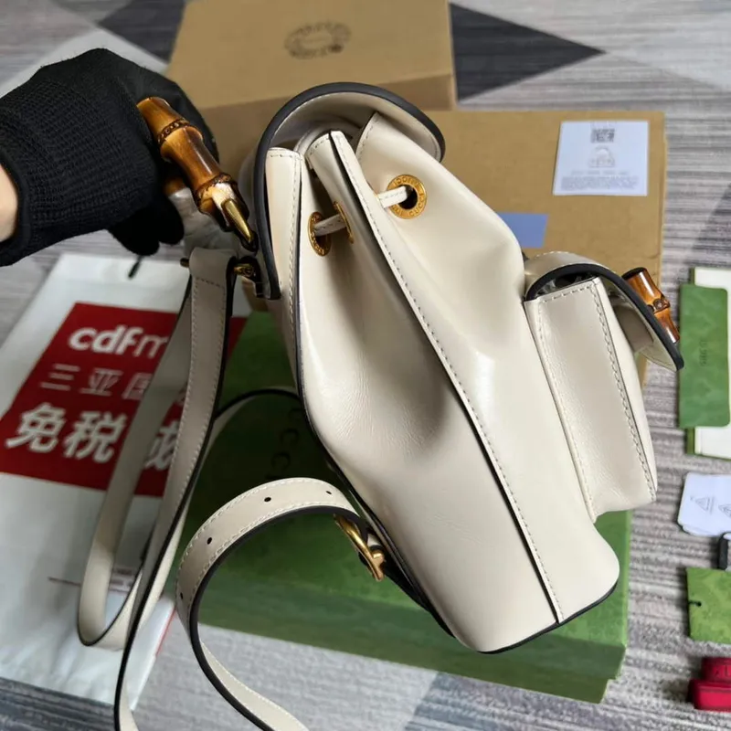 Gucci 702101 Bamboo batoh bílý