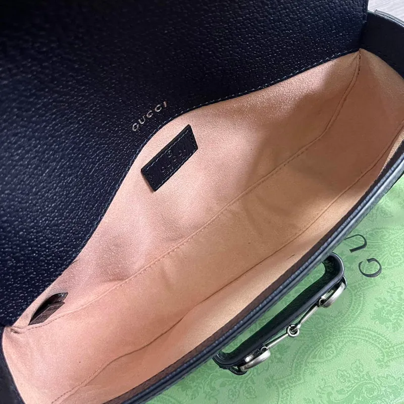 Gucci 735178 Gucci Horsebit 1955 malá kabelka přes rameno námořnická modrá