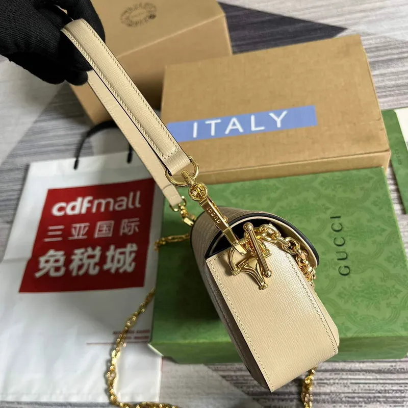 Gucci 735178 Gucci Horsebit 1955 malá kabelka přes rameno Ovesná