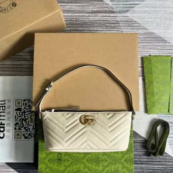 Gucci 739166 GG Marmont ramenní taška Bílá