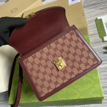 Gucci 651055 Ophidia GG malá kabelka s horním uchopem vínově červená