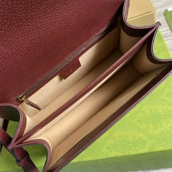 Gucci 651055 Ophidia GG malá kabelka s horním uchopem vínově červená