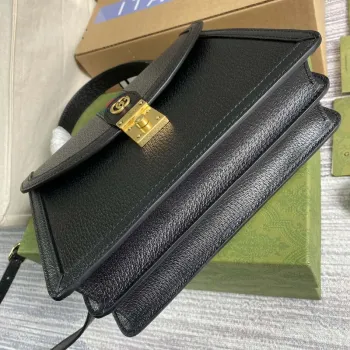 Gucci 651055 Ophidia GG malá kabelka s horním uchopem z kůže černá