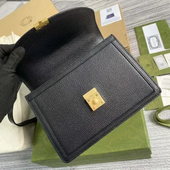 Gucci 651055 Ophidia GG malá kabelka s horním uchopem z kůže černá