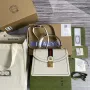 Gucci 651055 Ophidia GG malá kabelka s horním uchopem z kůže bílá