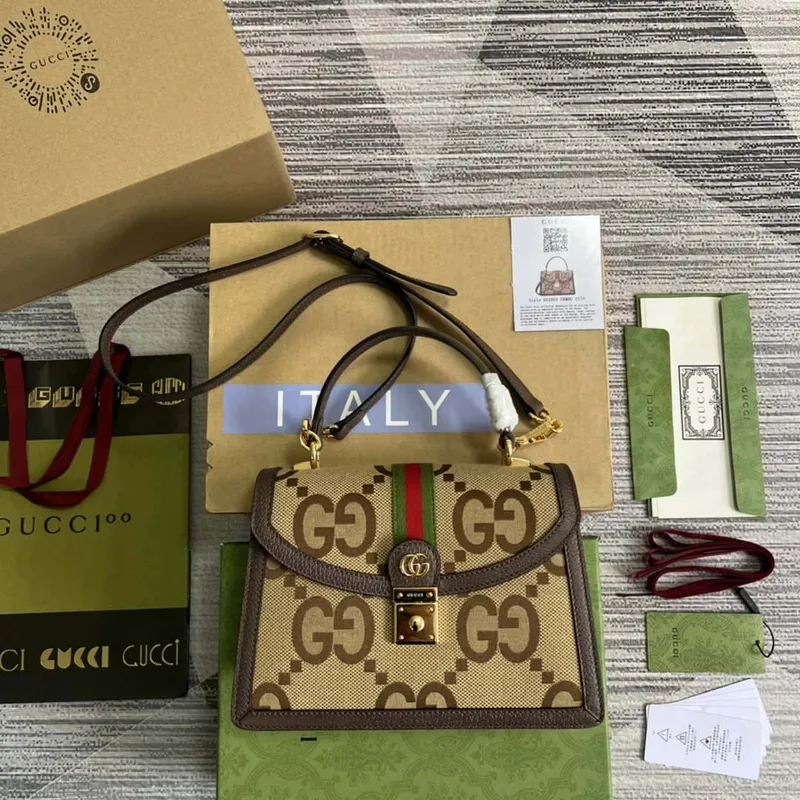 Gucci 651055 Ophidia GG malá kabelka s horním uchopem Camel a banánová