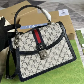 Gucci 651055 Ophidia GG malá kabelka s horním uchem Béžová a Černá