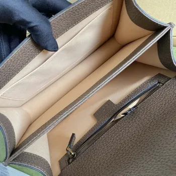 Gucci 651055 Ophidia GG malá kabelka s horním uchopem béžová a ebenová