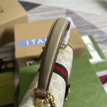 Gucci 651055 Ophidia GG malá kabelka s horním uchopem béžová a bílá