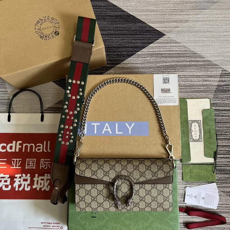 Gucci 731782 Dionysus malá ramenní taška Hnědá