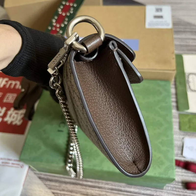 Gucci 731782 Dionysus malá ramenní taška Hnědá