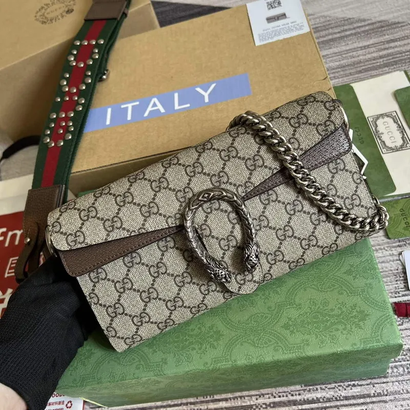 Gucci 731782 Dionysus malá ramenní taška Hnědá