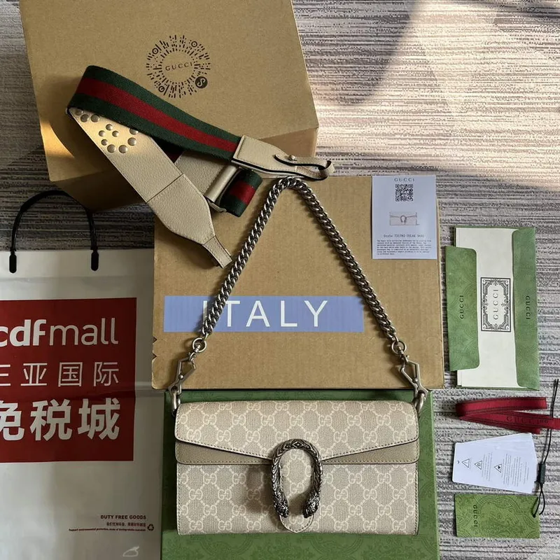 Gucci 731782 Dionysus malá ramenní taška béžová
