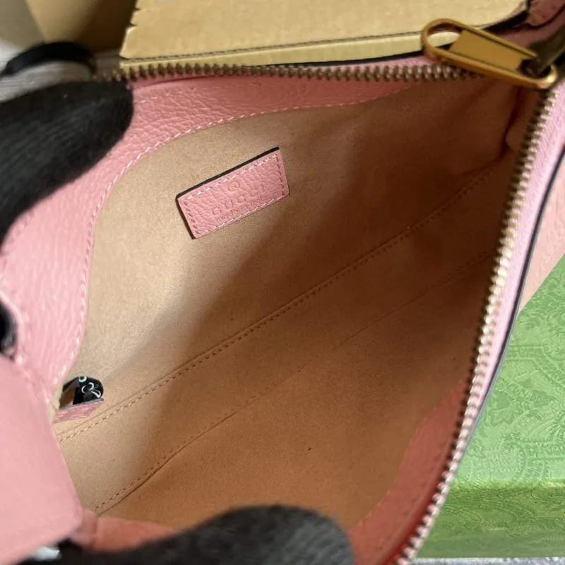 Gucci 739076 ramenní taška Aphrodite s Double G Světle růžová