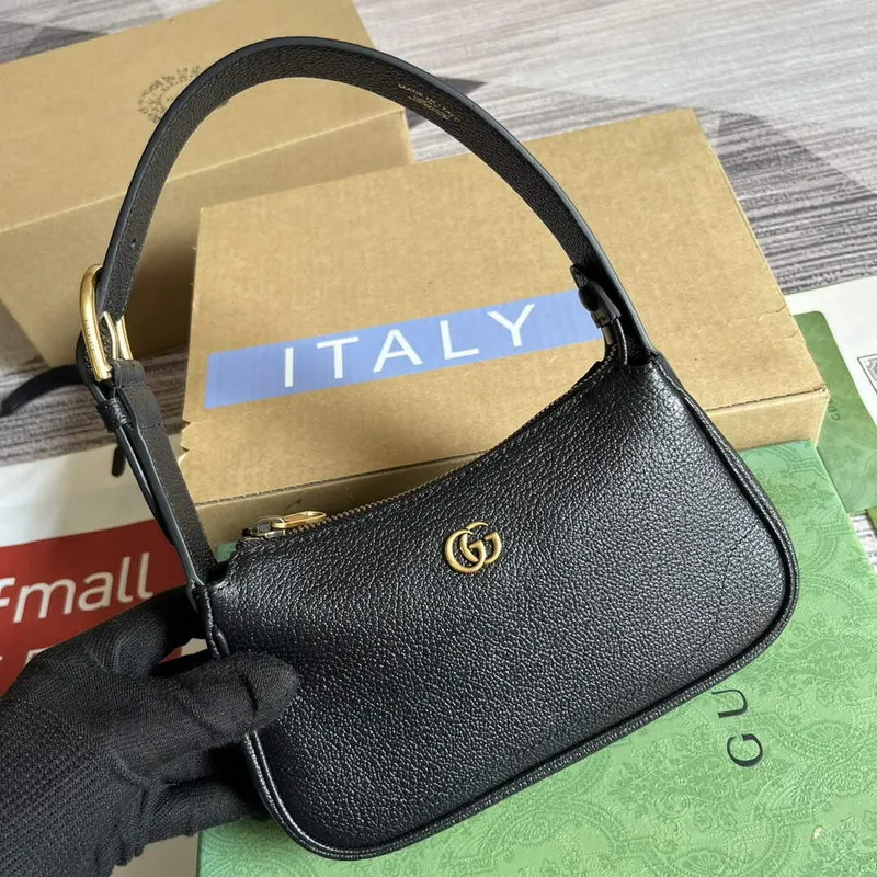 Gucci 739076 ramenní taška Aphrodite s Double G černá