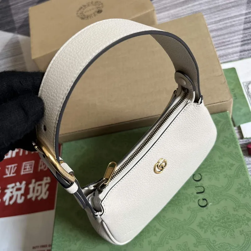 Gucci 739076 ramenní taška Aphrodite s Double G bílá