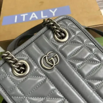 Gucci 696123 GG Marmont Matelassé Mini Taška Šedá